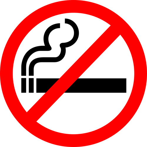 VektÃ¶r gÃ¶rÃ¼ntÃ¼ sigara yasak iÅŸareti etiket