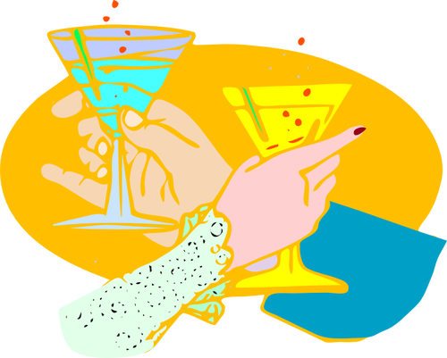 Image vectorielle de soirÃ©e cocktail toasts