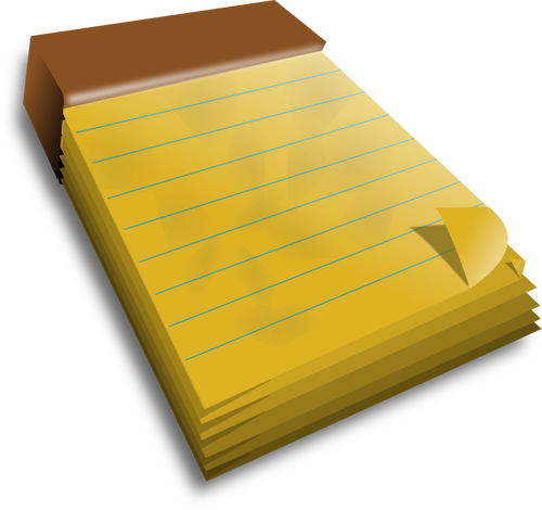 Notebook dengan halaman kuning