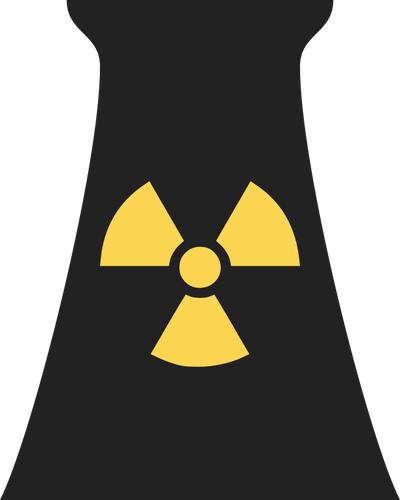 Clip-art vetor de sinal de uma chaminÃ© de usina nuclear