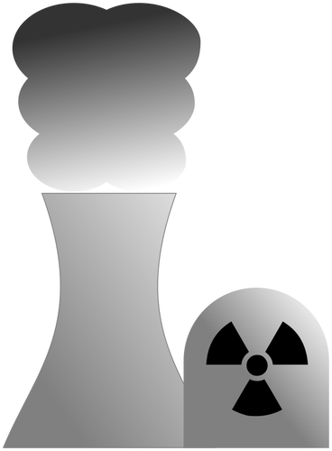 ClipArt vettoriali di energia nucleare pianta in scala di grigi sign
