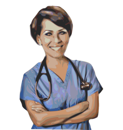 Medical nurse vector drawing
