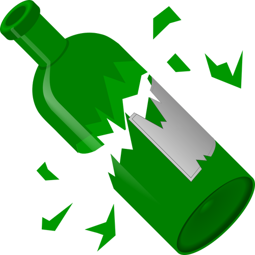 Gebrochene grÃ¼ne Flasche Vektor-Bild
