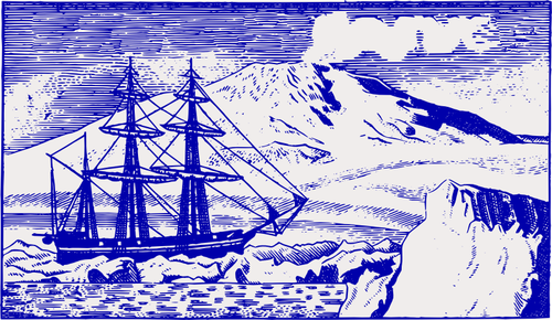 Gamle skip pÃ¥ Sydpolen vektor bilde