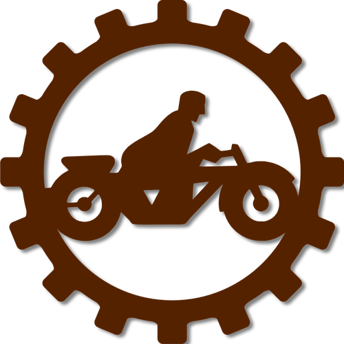 Motorcykel rider i en vÃ¤xel tecken vektorbild