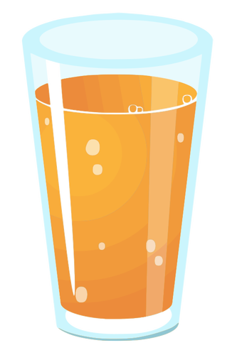 Realistic vector graphics of glass of juice