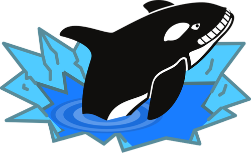 Grafika wektorowa z wielkim orca uÅ›miechajÄ…cy siÄ™ sadistically