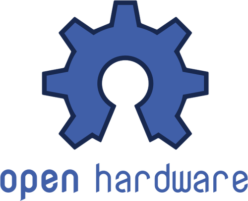 Offene Hardware Blaues Schild Vektor-Bild