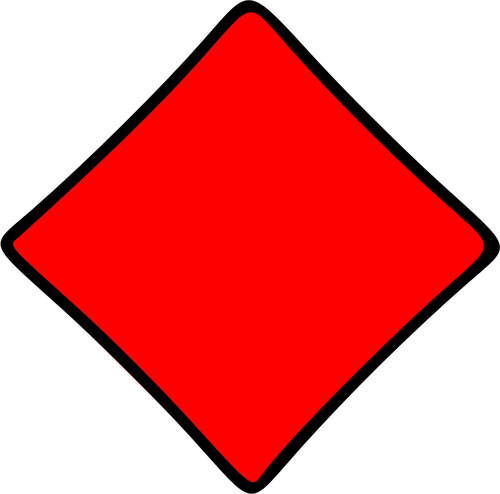 Vektorgrafikk utklipp omrisset rÃ¸d rombe spillkort symbol