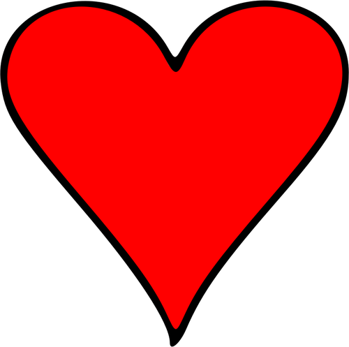 VektorovÃ© kreslenÃ­ symbolu hracÃ­ karta obrys srdce