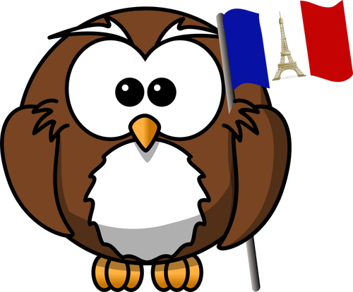 Burung-hantu dengan bendera Perancis
