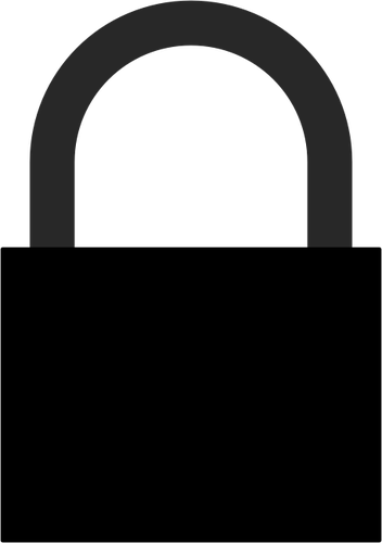 Silhouet vector afbeelding van een gesloten hangslot