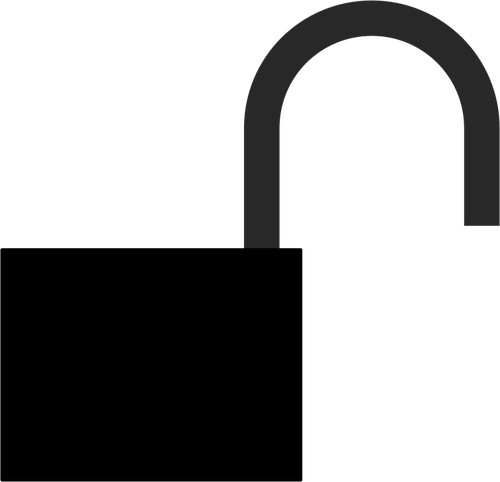 Silhouette vector clip art of unlocked padlock symbol