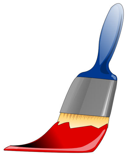 Pinsel mit roter Farbe-Vektor-illustration