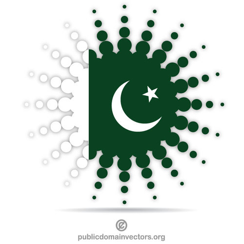 Bandiera pakistana elemento di design mezzitoni