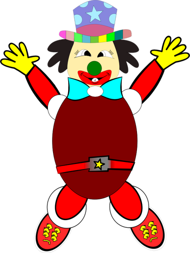 Vector clip art of jumping clown