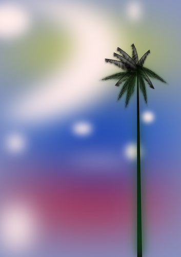 Palm onder hemel vector afbeelding