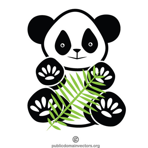 Panda-BÃ¤r mit Bambus-Zweig