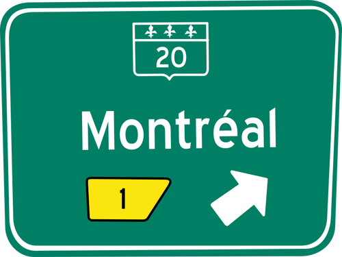 Montreal zjazd ruchu znak wektorowych ilustracji