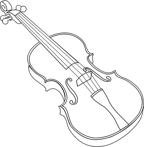 Imagem de contorno vetorial de violino