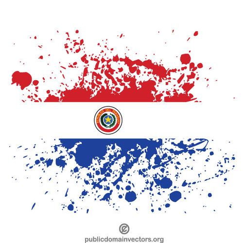 Schizzi di inchiostro di bandiera del Paraguay