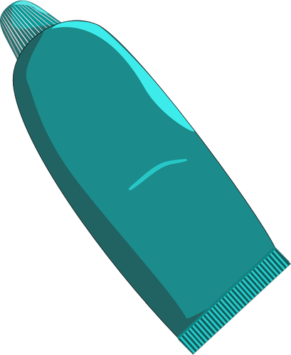 Grafis vektor pasta gigi dalam tabung pirus