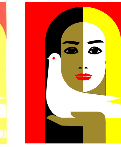 Vektor-Illustration der Frauen fÃ¼r Friedenszeichen