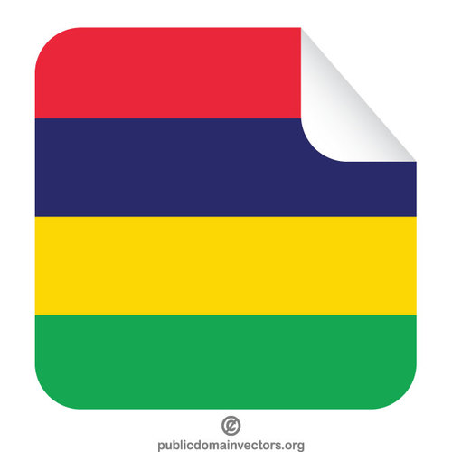 Mauritius flagga peeling klister mÃ¤rke