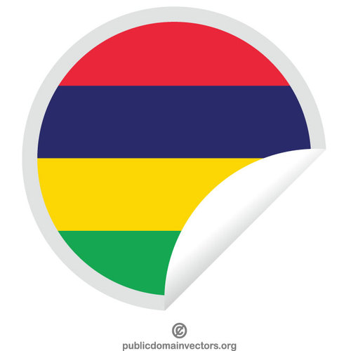 Adesivo rotondo bandiera Mauritius