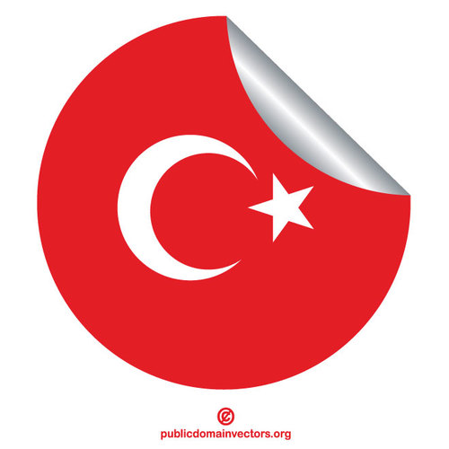 Turkiska flagga peeling klistermÃ¤rke