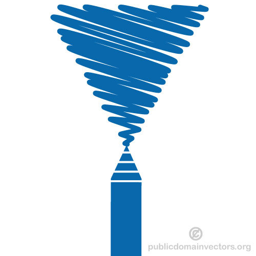 Immagine vettoriale matita blu