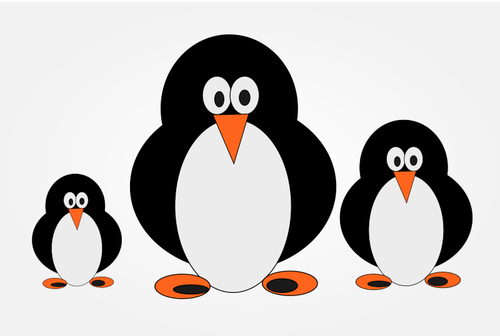 ClipArt famiglia pinguino in colore