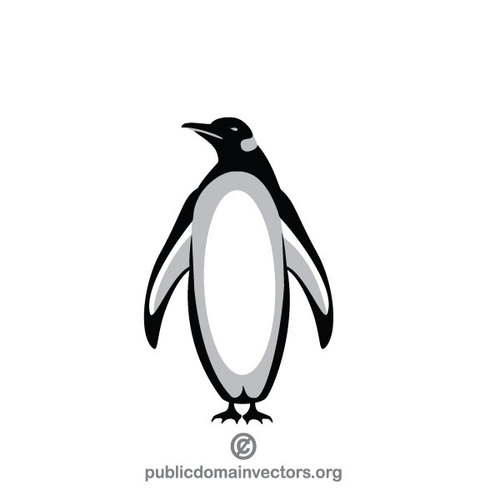Penguin monochromatickÃ½ vektorovÃ½ obrÃ¡zek