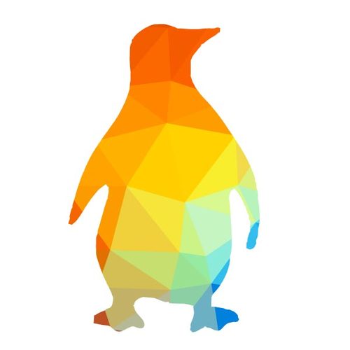 Silhouette de couleur de pingouin