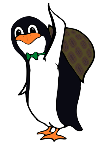 Broasca testoasa pinguin de desen vector