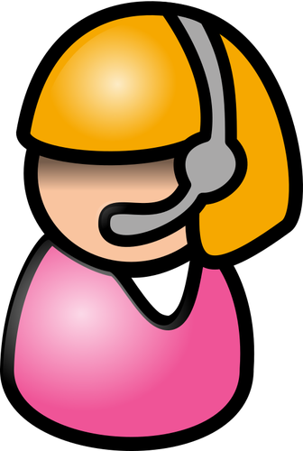 Vector de la imagen de mujer India con icono de operador de telÃ©fono de cabello rubio