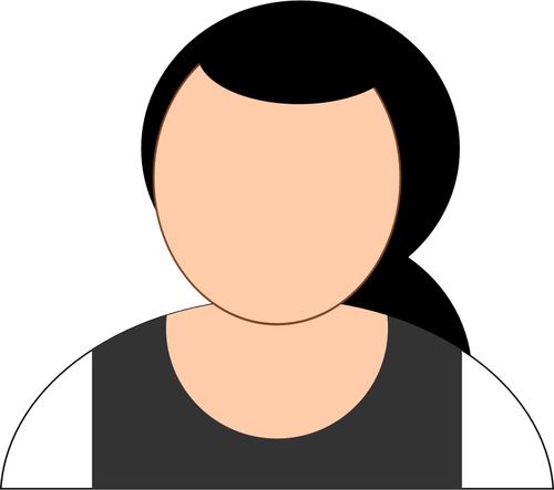 Disegno di avatar donna con viso vuoto vettoriale