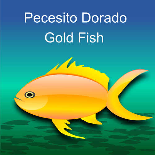 Vektorgrafikk utklipp av skinnende gull fisk pÃ¥ grÃ¸nn bakgrunn