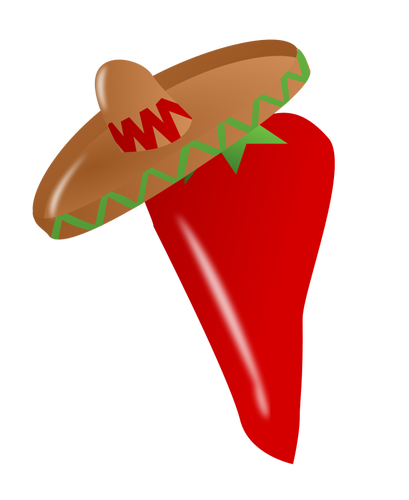 Peper met sombrero vector afbeelding