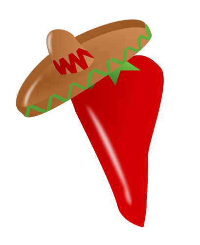 Pepper with sombrero vector image