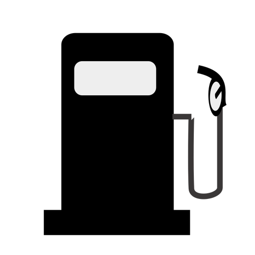 Schwarz-weiÃŸ-Abbildung der Tankstelle-Symbol