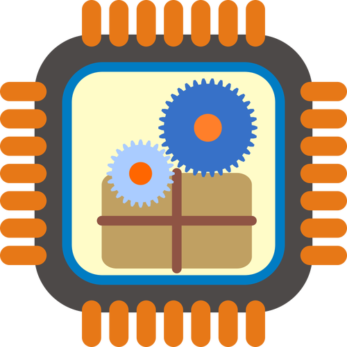 Grafika wektorowa stylizowane pakietÃ³w procesor ikony