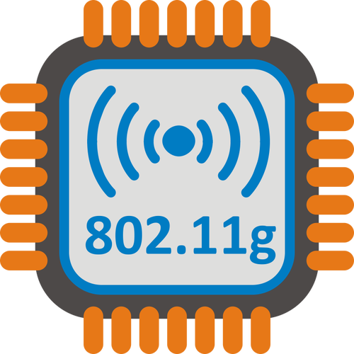 802.11g WiFi chipset estilizada icono vector clip art