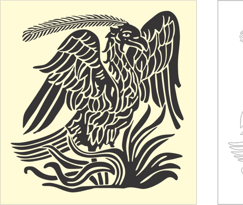 Phoenix burung pola vektor klip seni