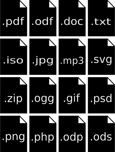 PC-fil typ ikoner vektor bild