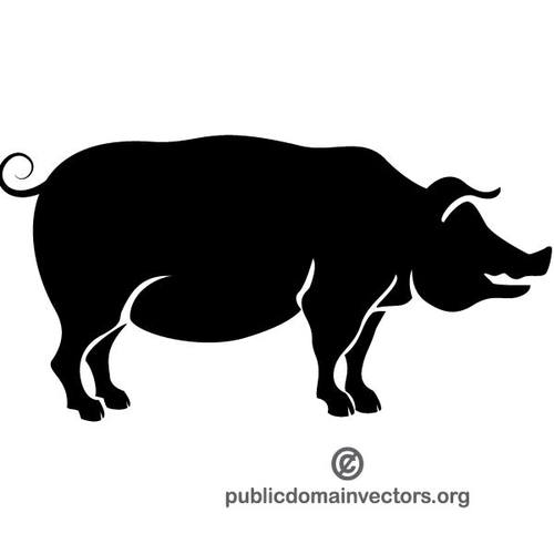 Pig silhouette image