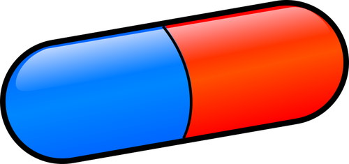 Rode en blauwe pil