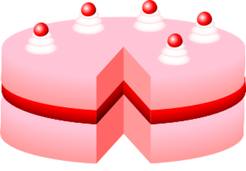 Illustration vectorielle de gÃ¢teau rose sans plaque