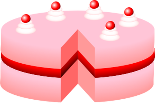 Illustration vectorielle de gÃ¢teau rose sans plaque