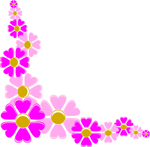 Vektor illustration av rosa blomma hÃ¶rnet dekoration